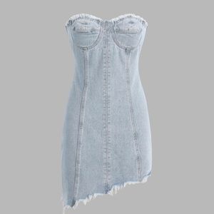 Cider denim corset mini dress
